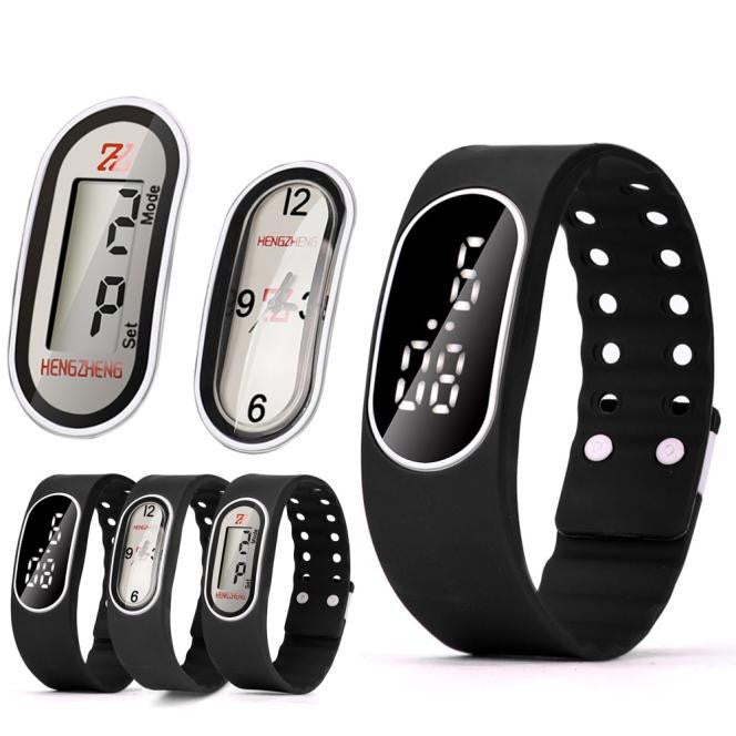 3IN1 Mens Womens Rubber LED LCD Quartz Watch Date Sports Bracelet Wrist Watch