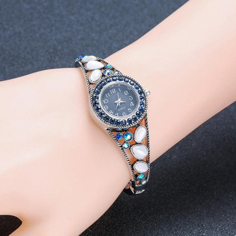 Vintage Rhinestone Crystal Bracelet Watch 2017 Dial Analog Quartz Wrist Watch For Women Ladies Watches Women reloj mujer #609