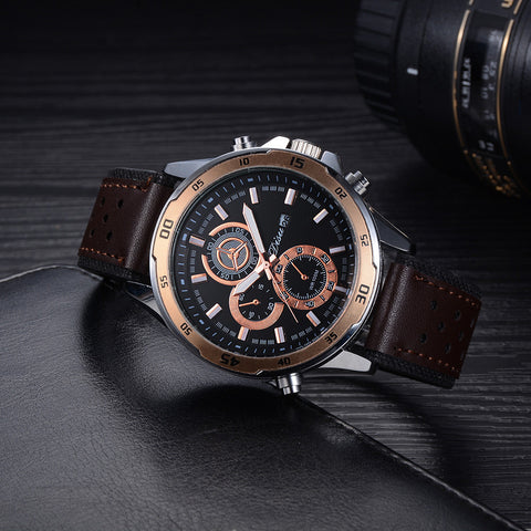 Retro Design Leather Band Analog Alloy Quartz Wrist Watch