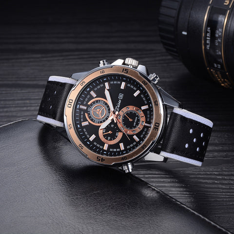 Retro Design Leather Band Analog Alloy Quartz Wrist Watch