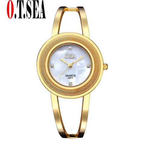 Fashion Women Alloy Dial Quartz Analog Rhinestone Bracelet Wrist Watch