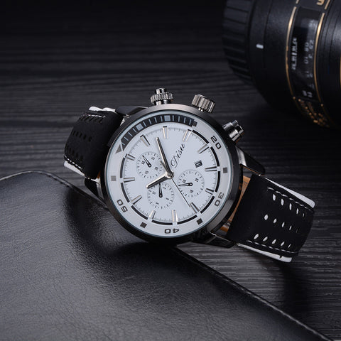 Retro Design Leather Band Analog Alloy Quartz Wrist Watch