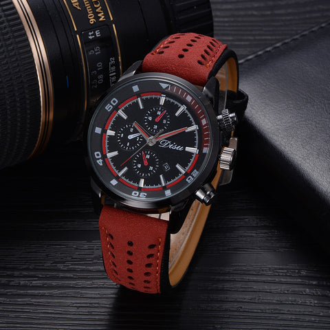 Retro Design Leather Band Analog Alloy Quartz Wrist Watch