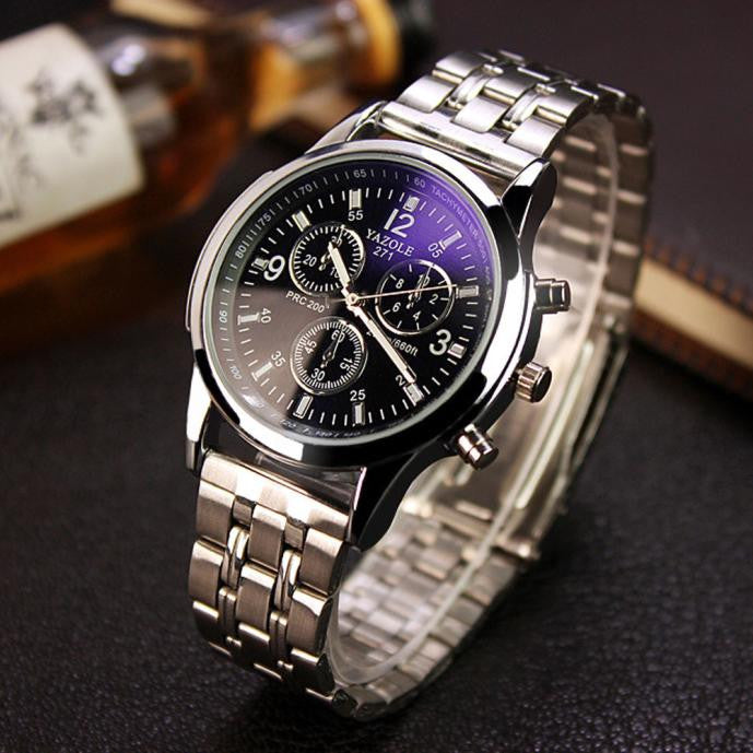 Mens Noctilucent Stainless Steel Glass Quartz Analog Watches