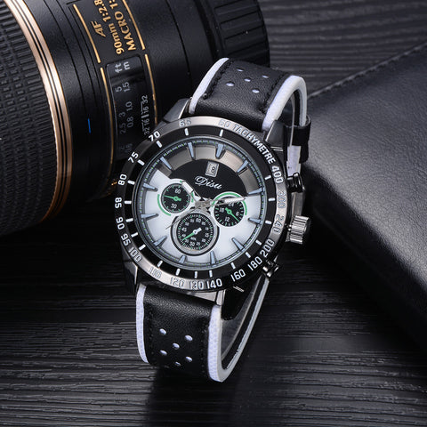 Retro Design Leather Band Analog Alloy Quartz Wrist Watch