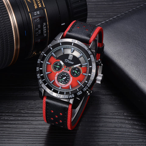 Retro Design Leather Band Analog Alloy Quartz Wrist Watch