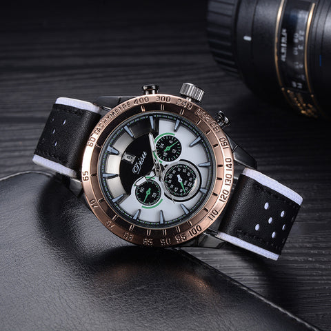 Retro Design Leather Band Analog Alloy Quartz Wrist Watch