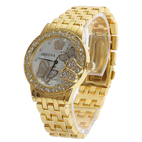 Woman Mens Retro Design Alloy Band Analog Alloy Quartz Wrist Watch