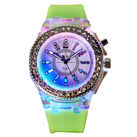 SBAQ LED Luminous Multicolour Round Dial Bracelet Table Women 's Watches