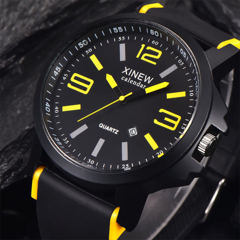 Fashion Men's Stainless Steel Luxury Sport Date Analog Quartz Wrist Watch